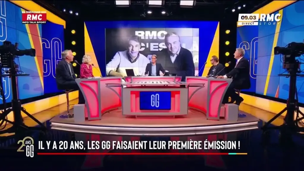 Plateaux des Grandes Gueules illustrant le débat d’opinion sur RMC Story.